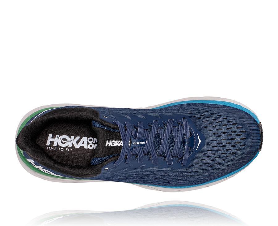 Hoka Australia One One Clifton 7 - Mens Running Shoes Navy - TEGMS-2075